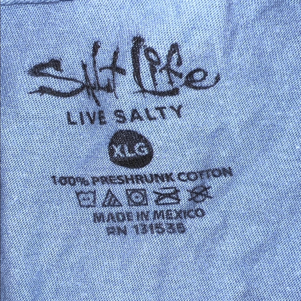 Salt Life Men's Light Blue Jeep Fishing Beach Short Sleeve Tee XL - Picture 4 of 6